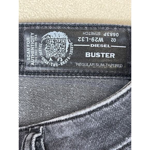 Diesel Jeans Men 29x32 Black Buster Distressed Stretch Denim Casual Preppy Adult - Picture 9 of 15